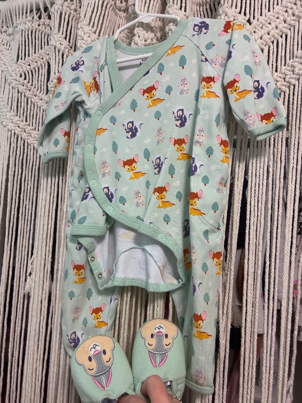 Disney Bambi button up sleeper and slippers